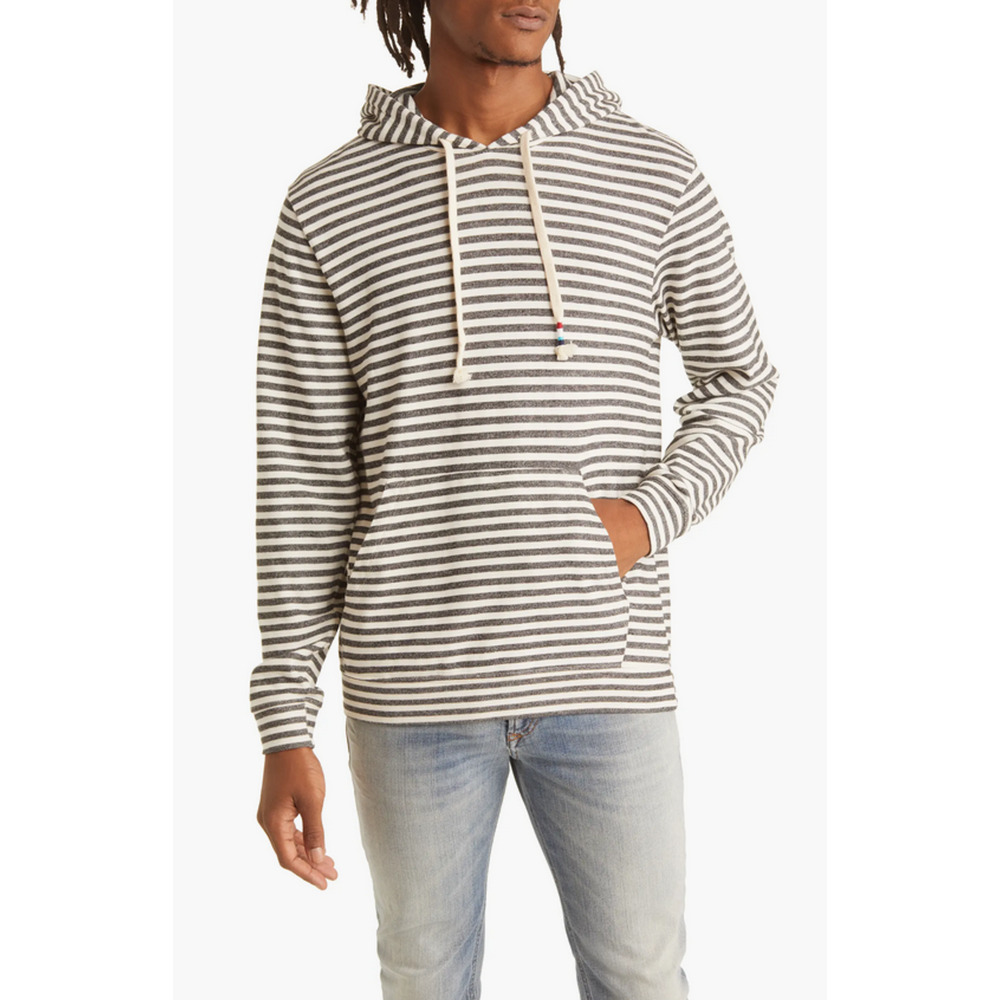 Sol Angeles Stripe Pullover Hoodie Charcoal Size L 2519